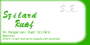szilard rupf business card